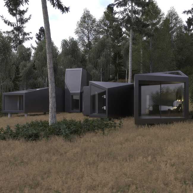 residence modules container assembly