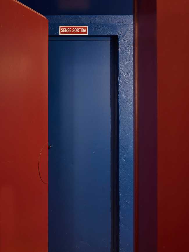 Blue and red wall
