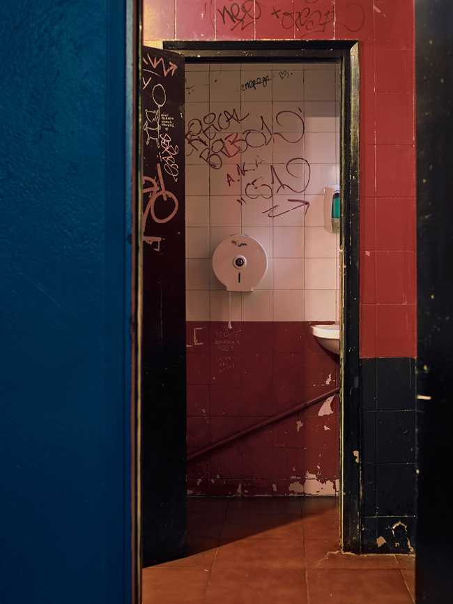 Blue and red wall