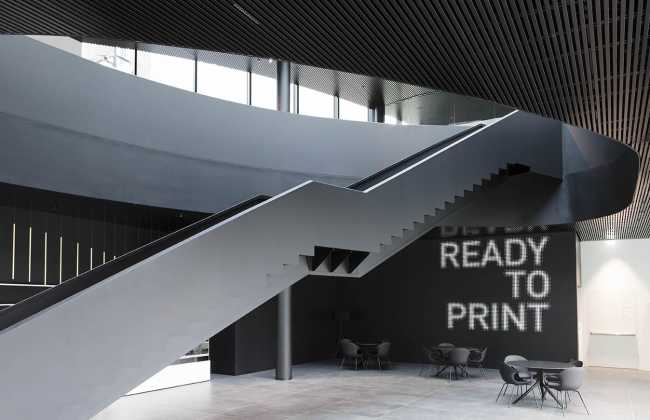 company headquarters Durst entrance double scale volume