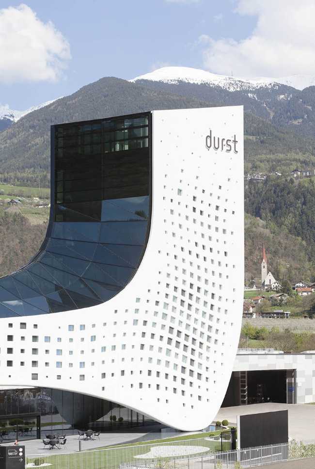 company headquarters Durst facade cladding panels aluminum led lighting