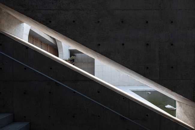 cultural center structure concrete covered bridge