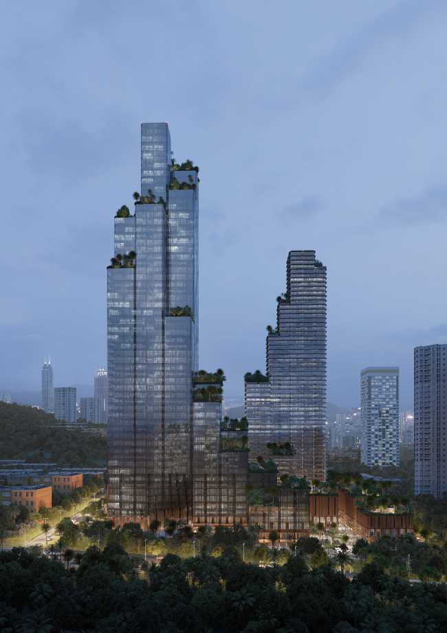 Konka complex glass towers